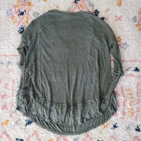 NWT Free People Laguna Thermal Long Sleeve Top Moss Green Size XS - Picture 6 of 8